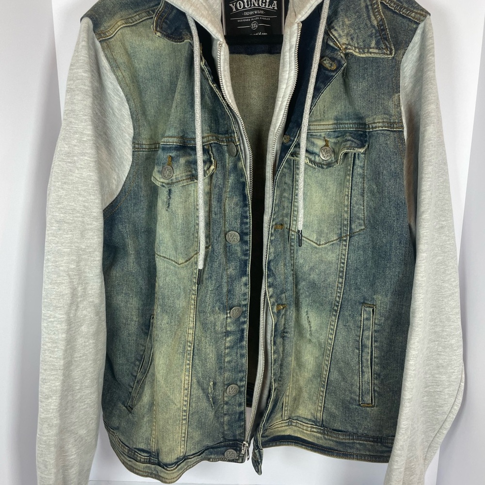 YoungLA Blue and Gray Bomber Jacket